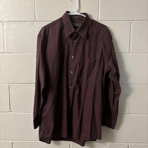Principe Men's Button Up Shirt Long Sleeve Made In Italy Red Size 42-16 1/2